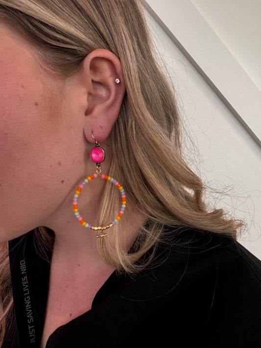 Candy Color Cross Hoops