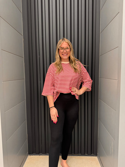 Back Bow Stripe Cut out RED