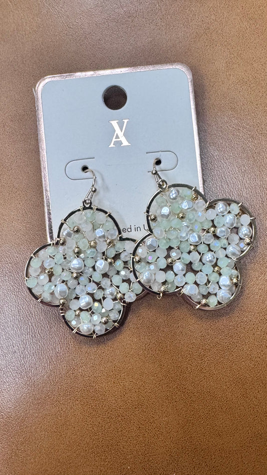 BT Gold Floral Shaped Dangling Earing