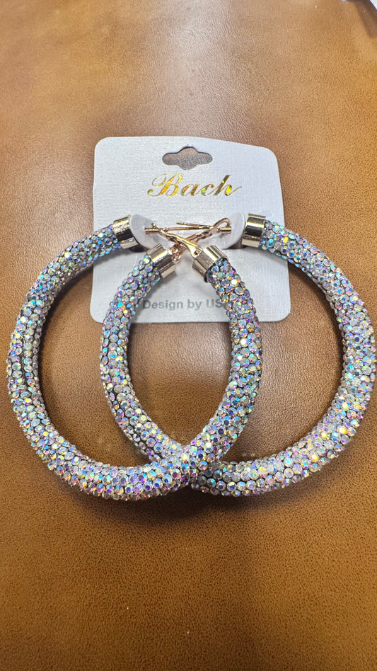 BT Large Iridescent Hoop Earings