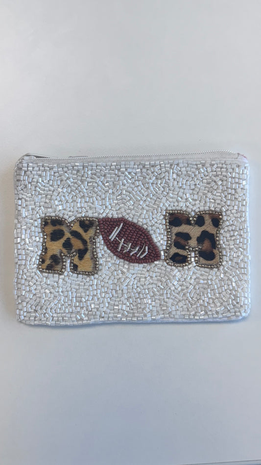 BT Football Mom Beaded Coin Purse