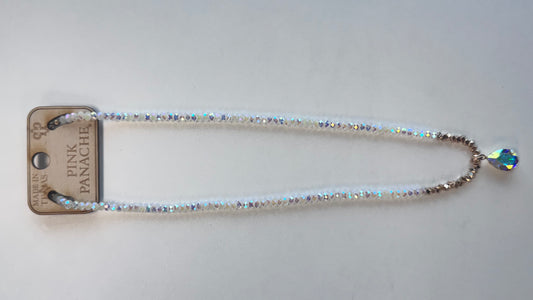 gold necklace with Austrian with crystal teardrop