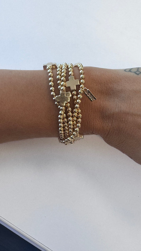 Gold Cross Layered Bracelet