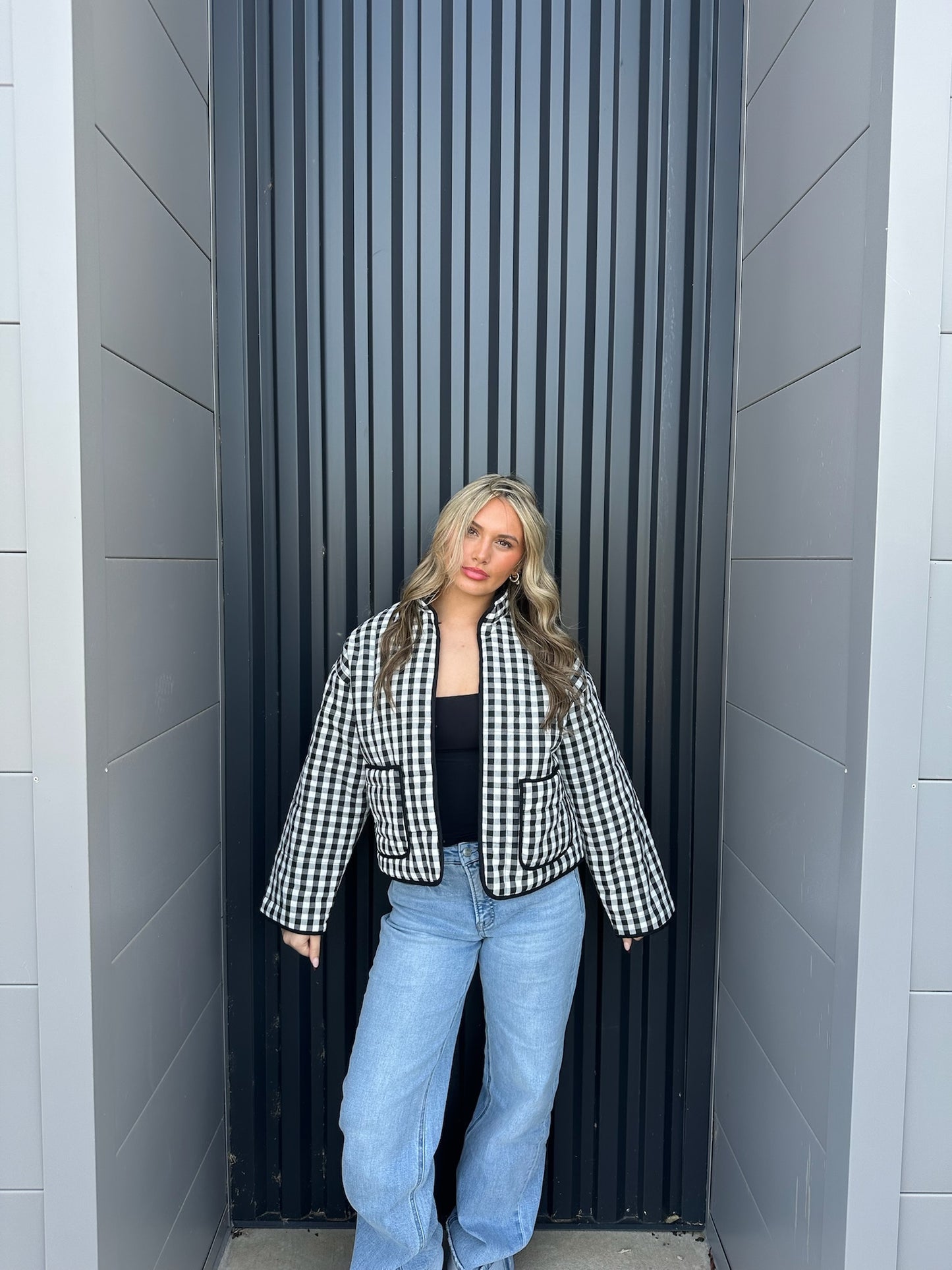 Black and White Gingham Jacket