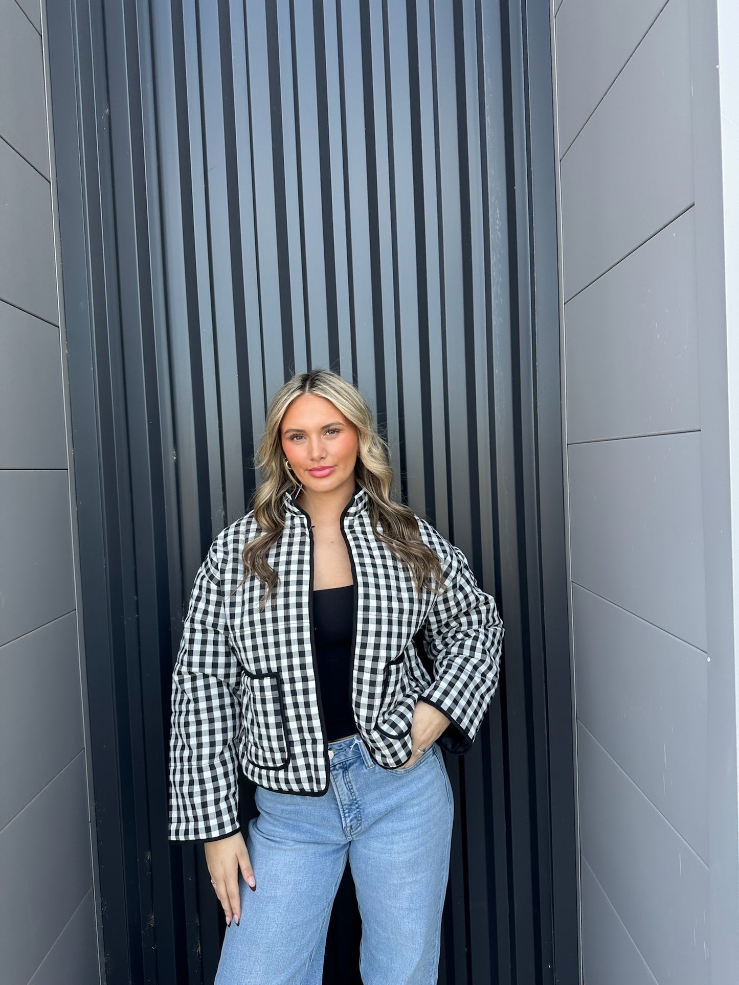 Black and White Gingham Jacket