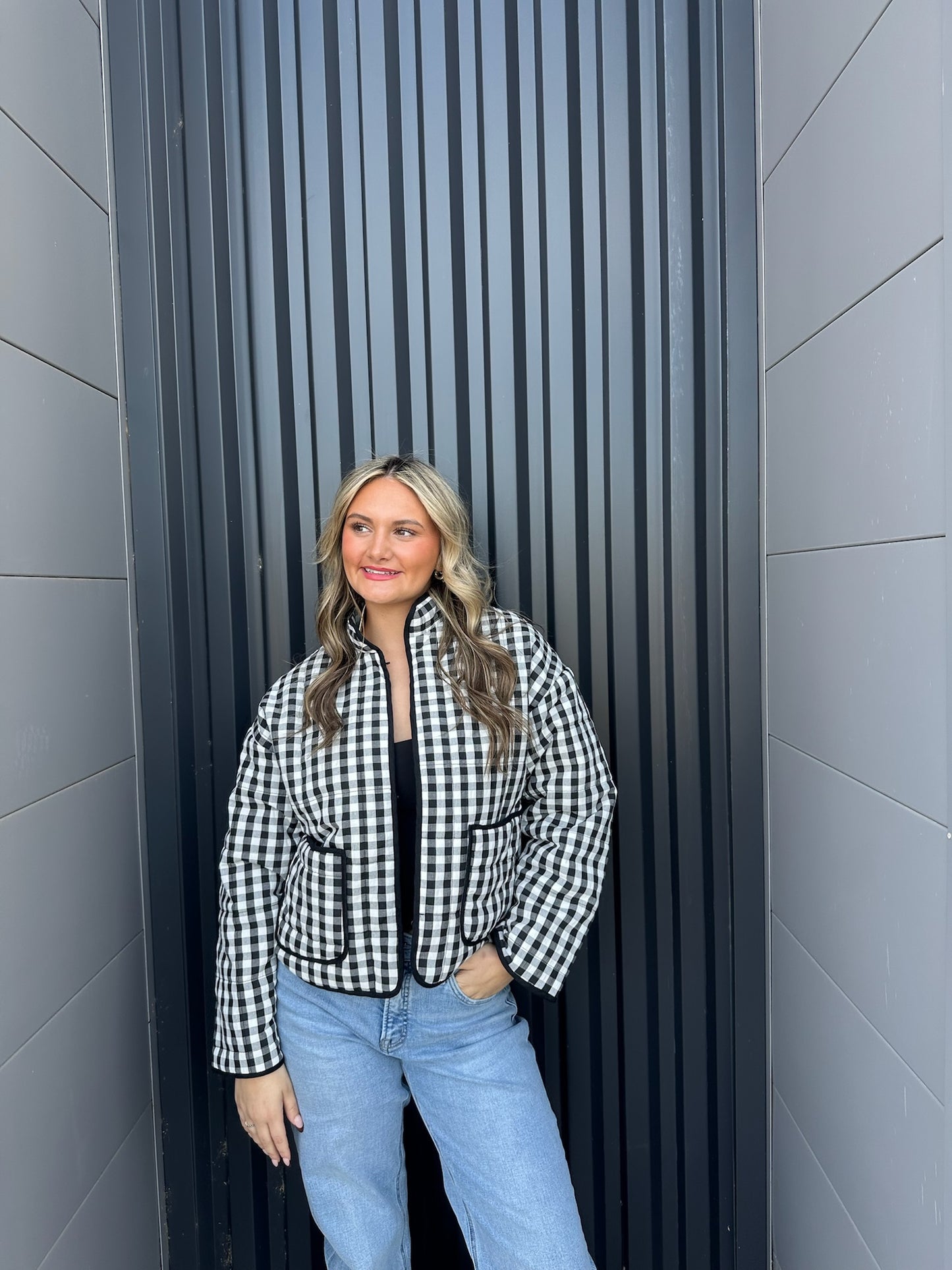 Black and White Gingham Jacket