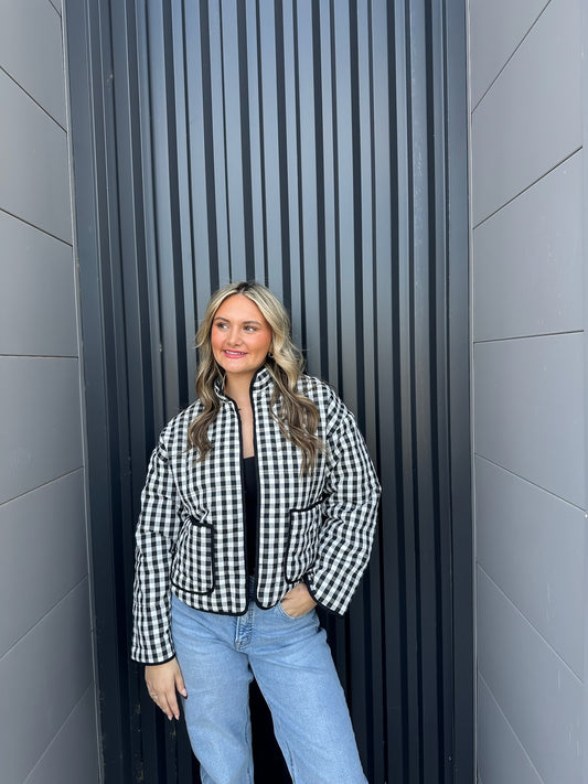 Black and White Gingham Jacket