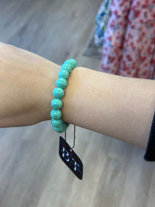 Beaded turquoise stretch bracelet