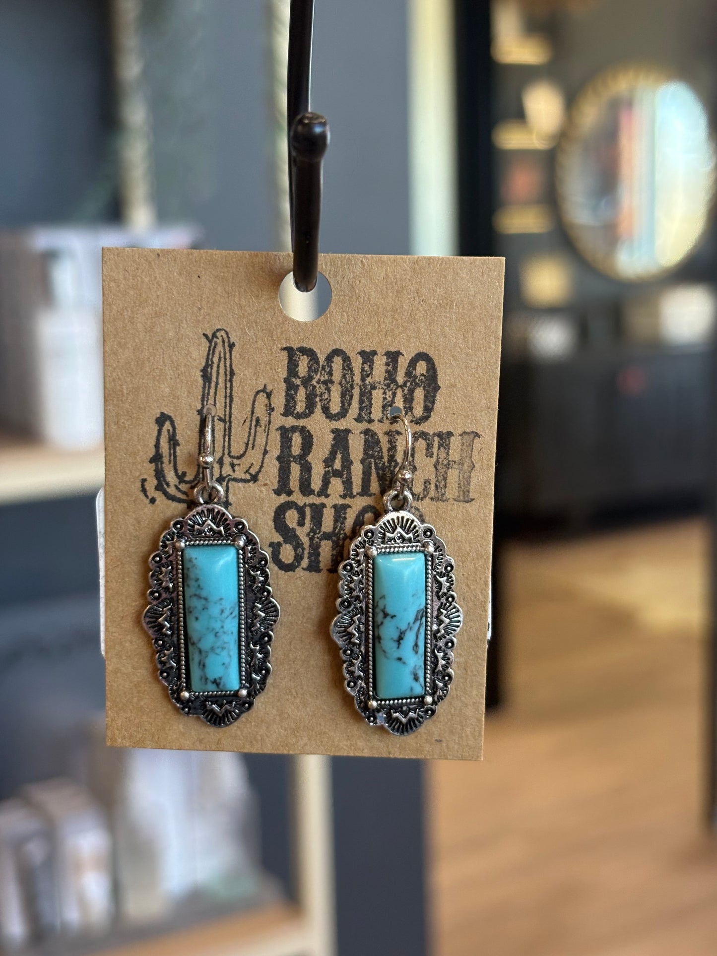 Turquoise bar earrings