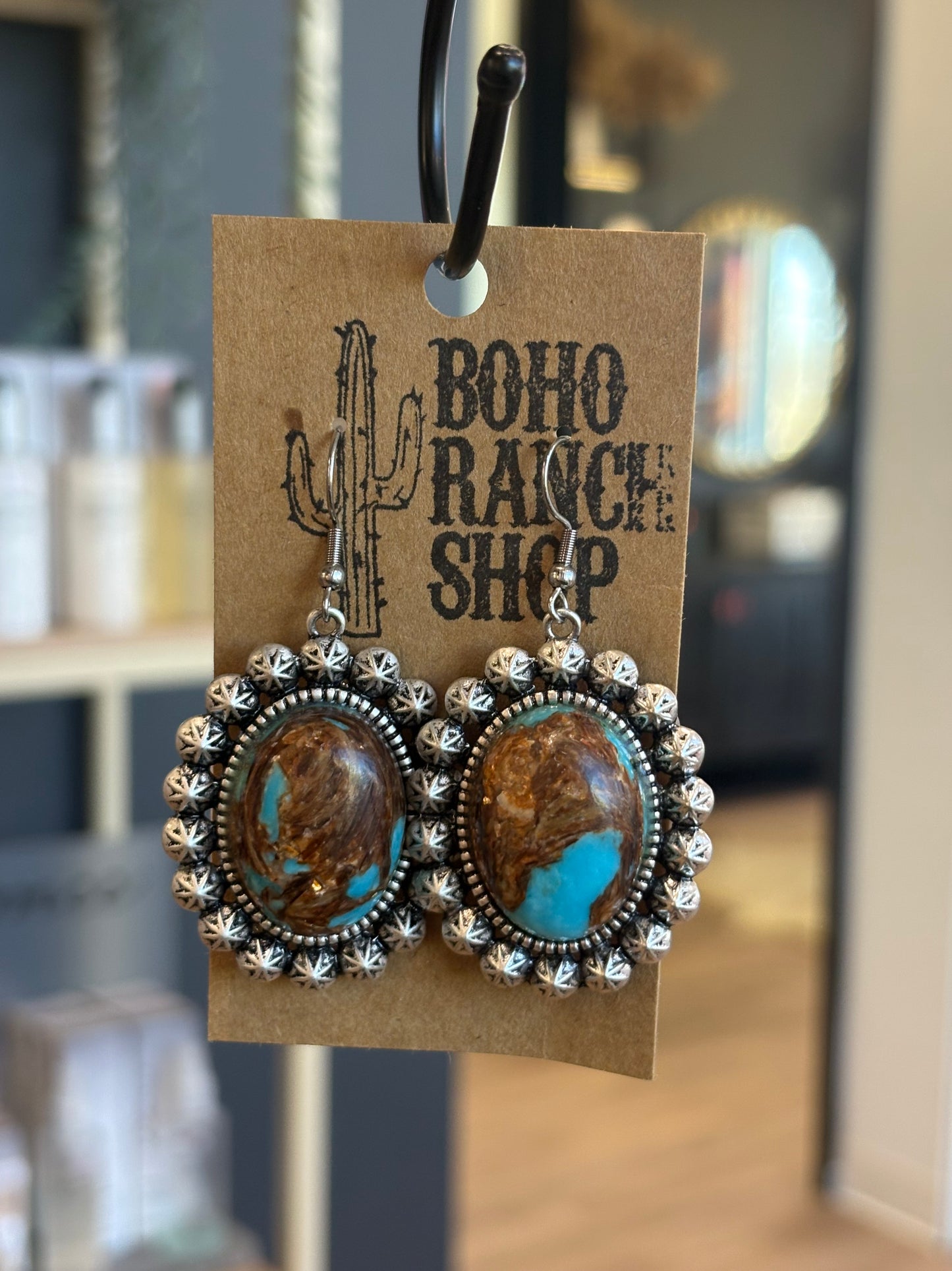 Concho dangle earrings