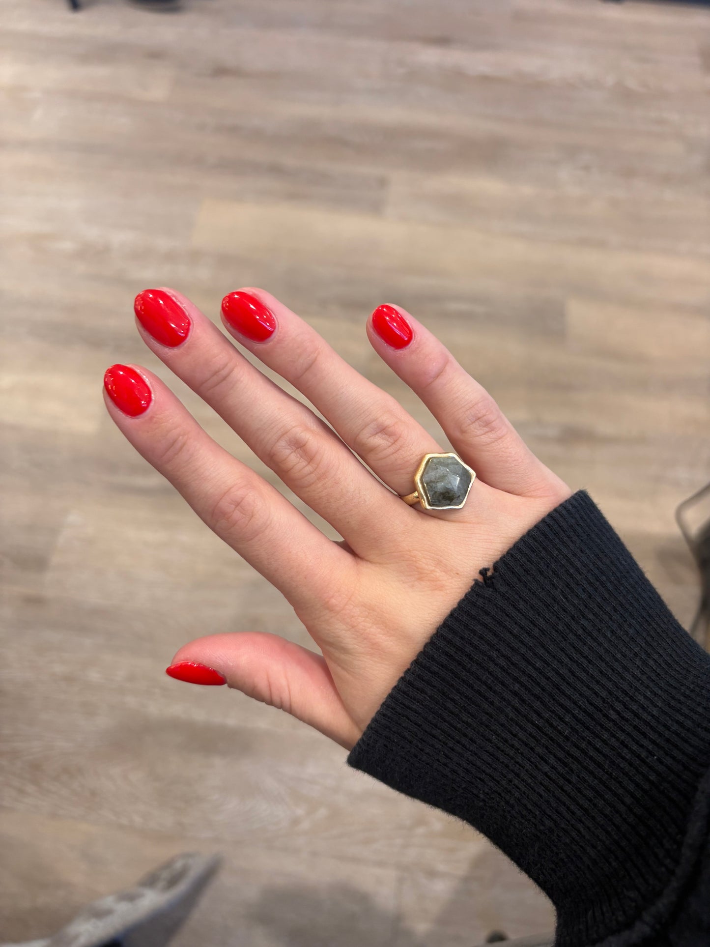 Labradorite Semi Precious Stone Ring