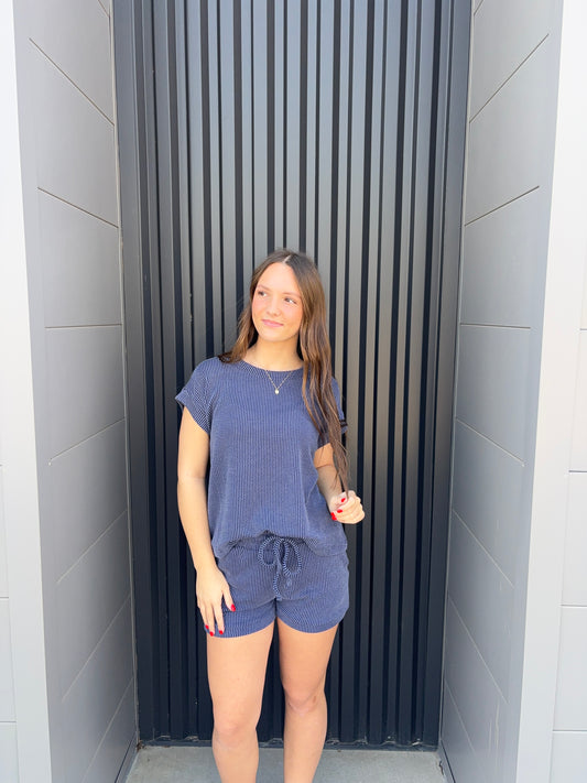 Cap Sleeve Ribbed Set