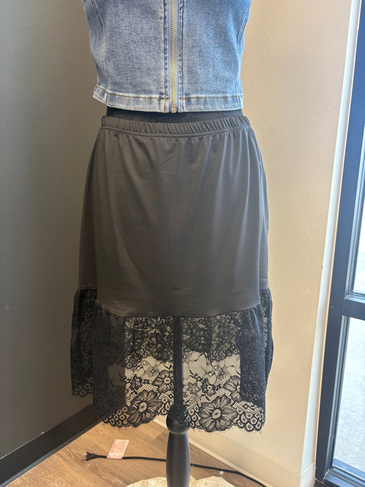 Black Layering Lace Slip