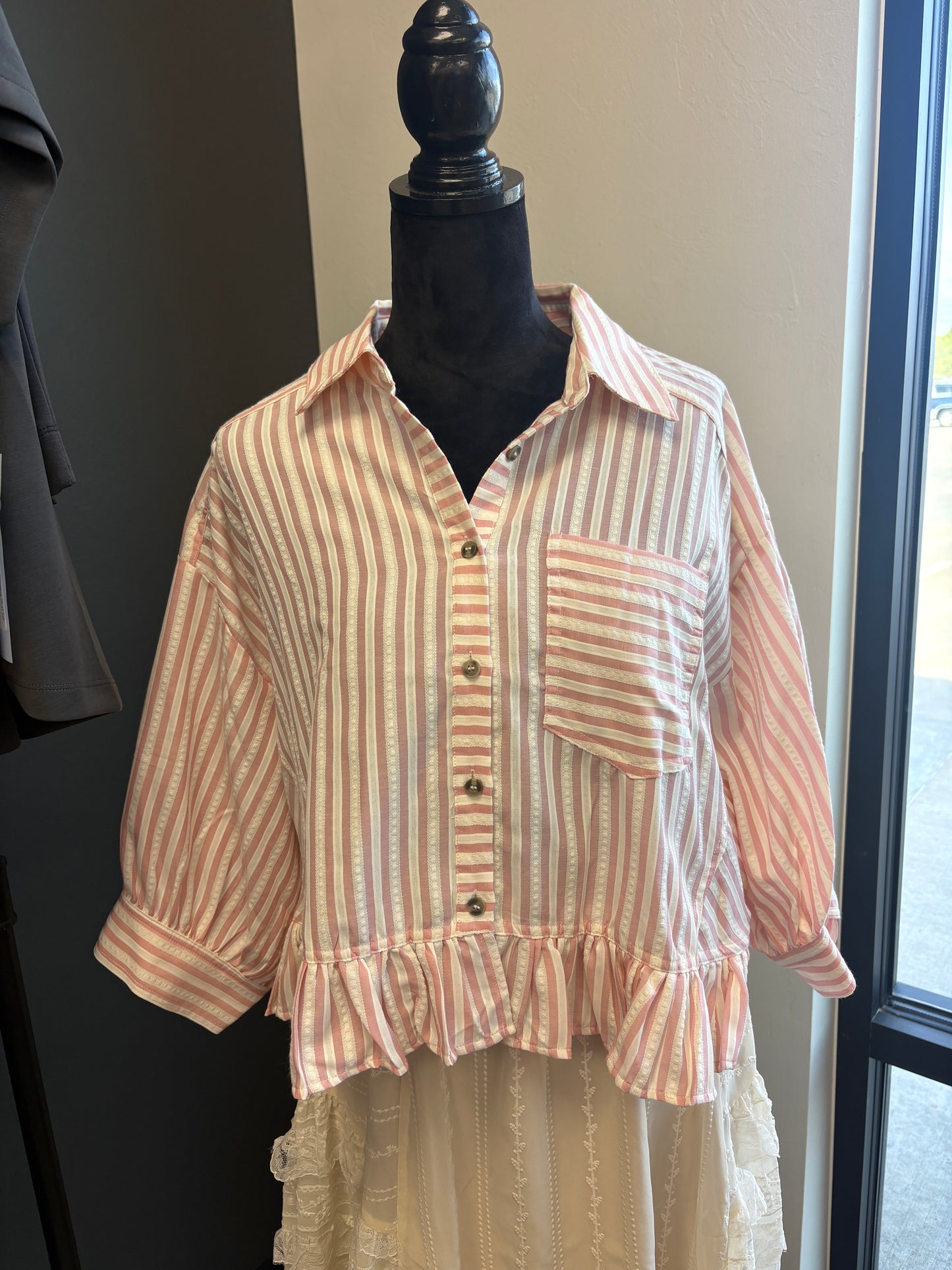 Striped Ruffle Blouse