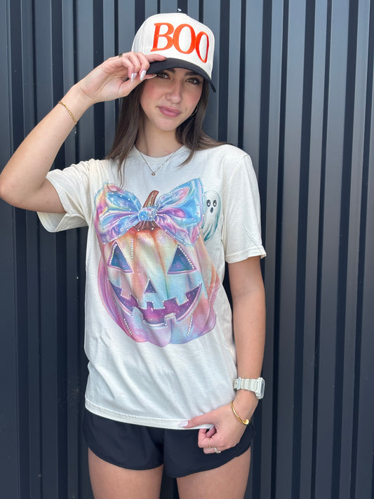 Colorful Rhinestone Pumpkin T-Shirt