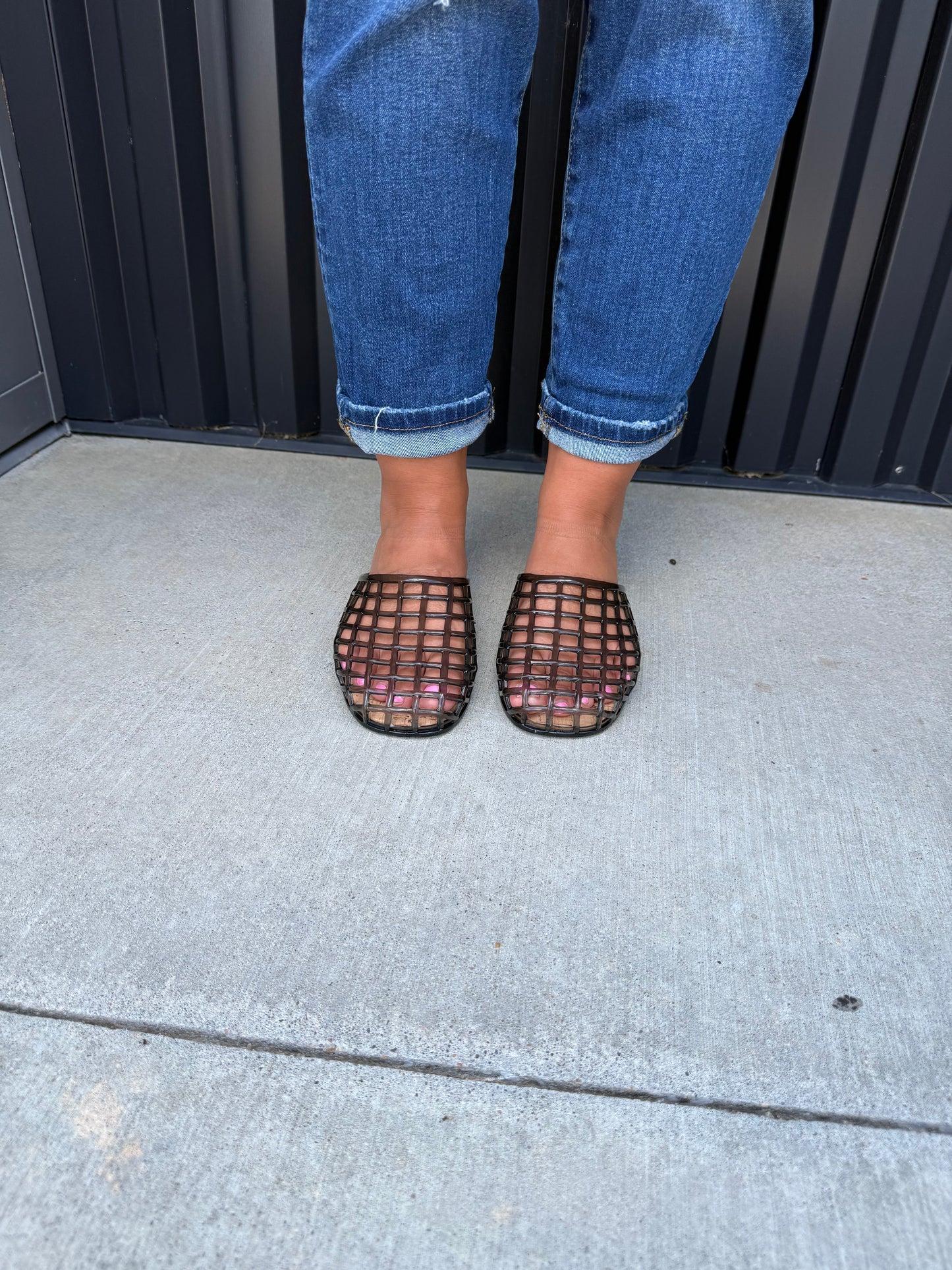 Black Jelly Sandals