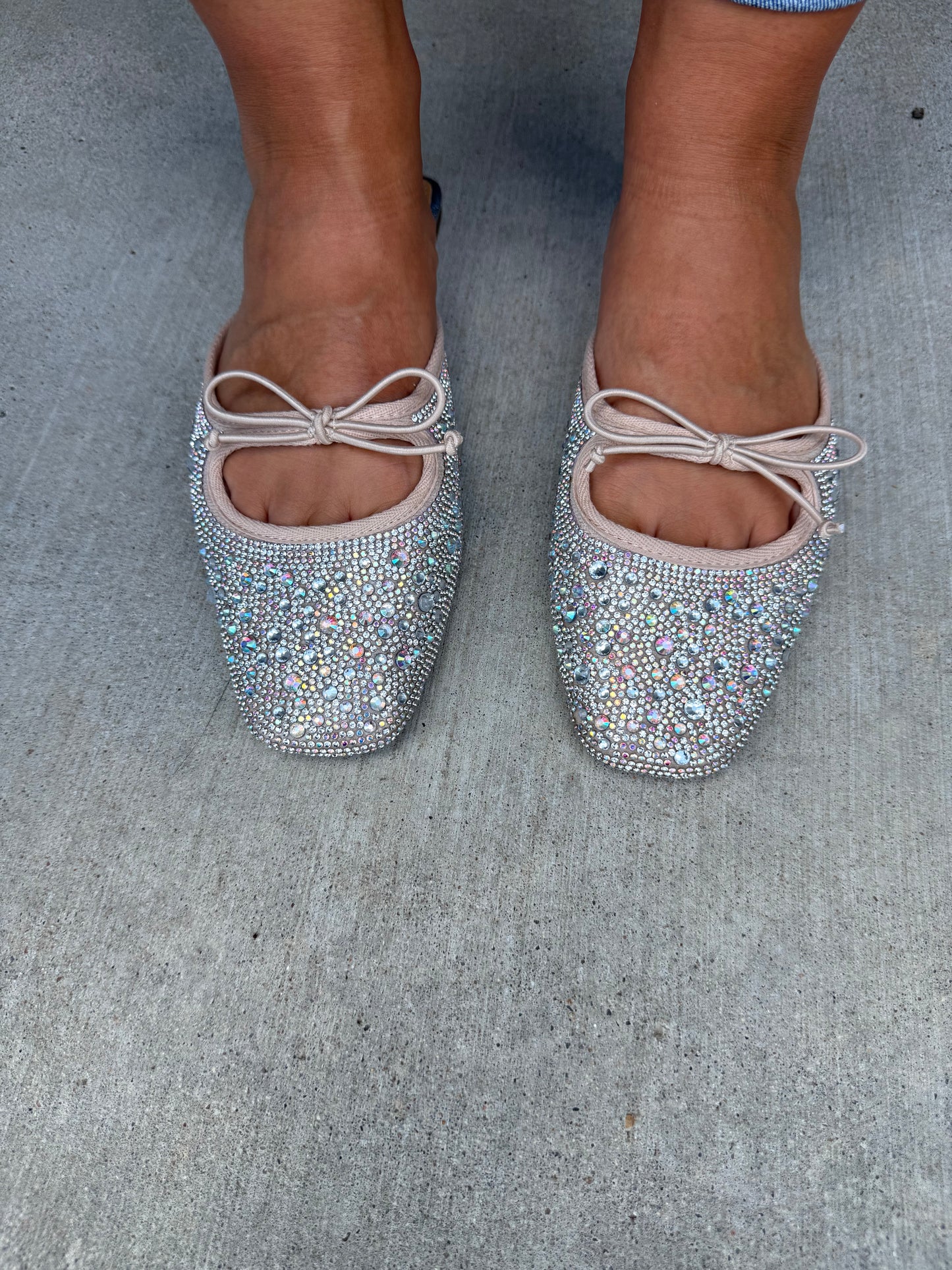Rhinestone Flats with Bow Detail