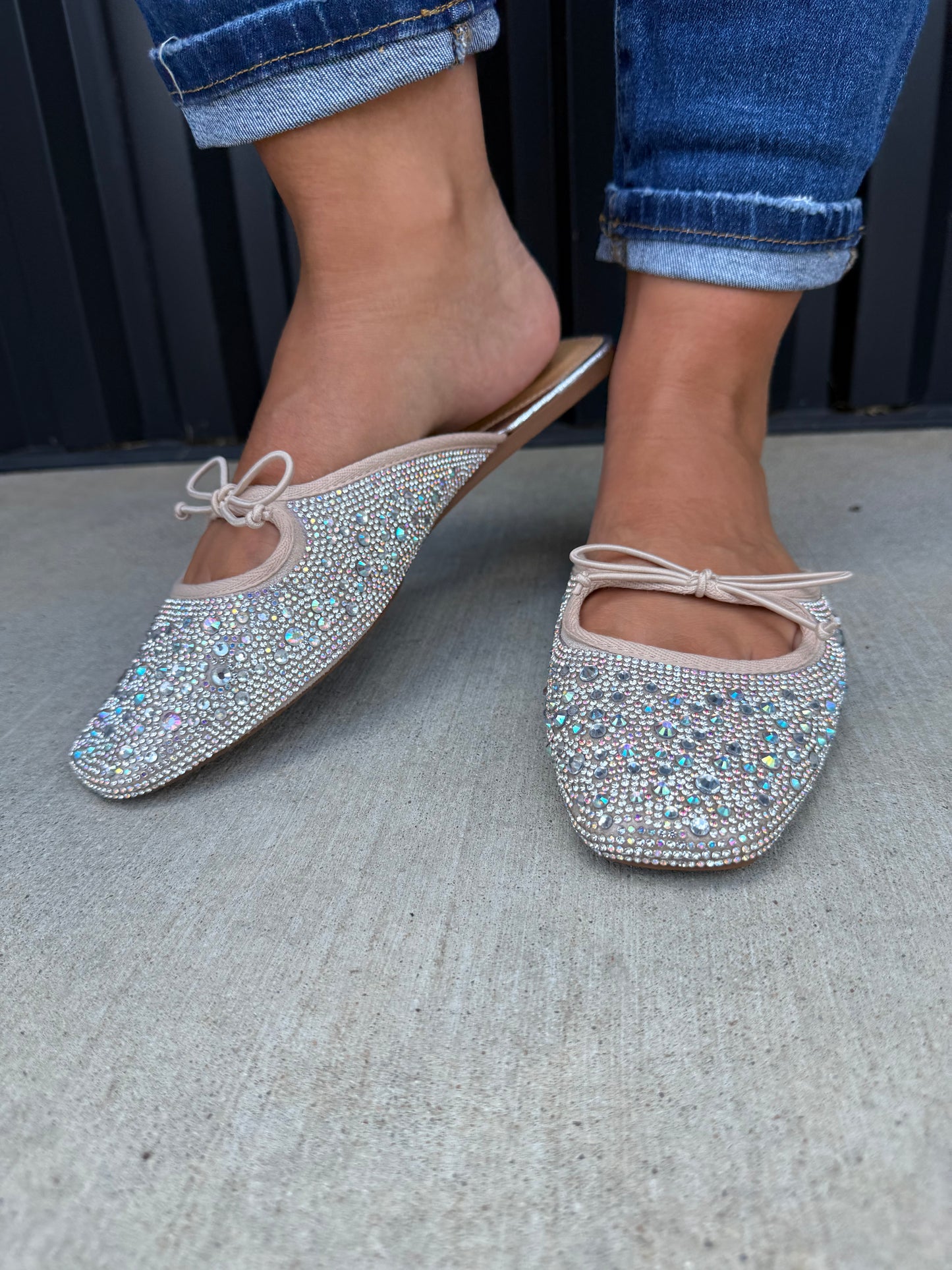 Rhinestone Flats with Bow Detail