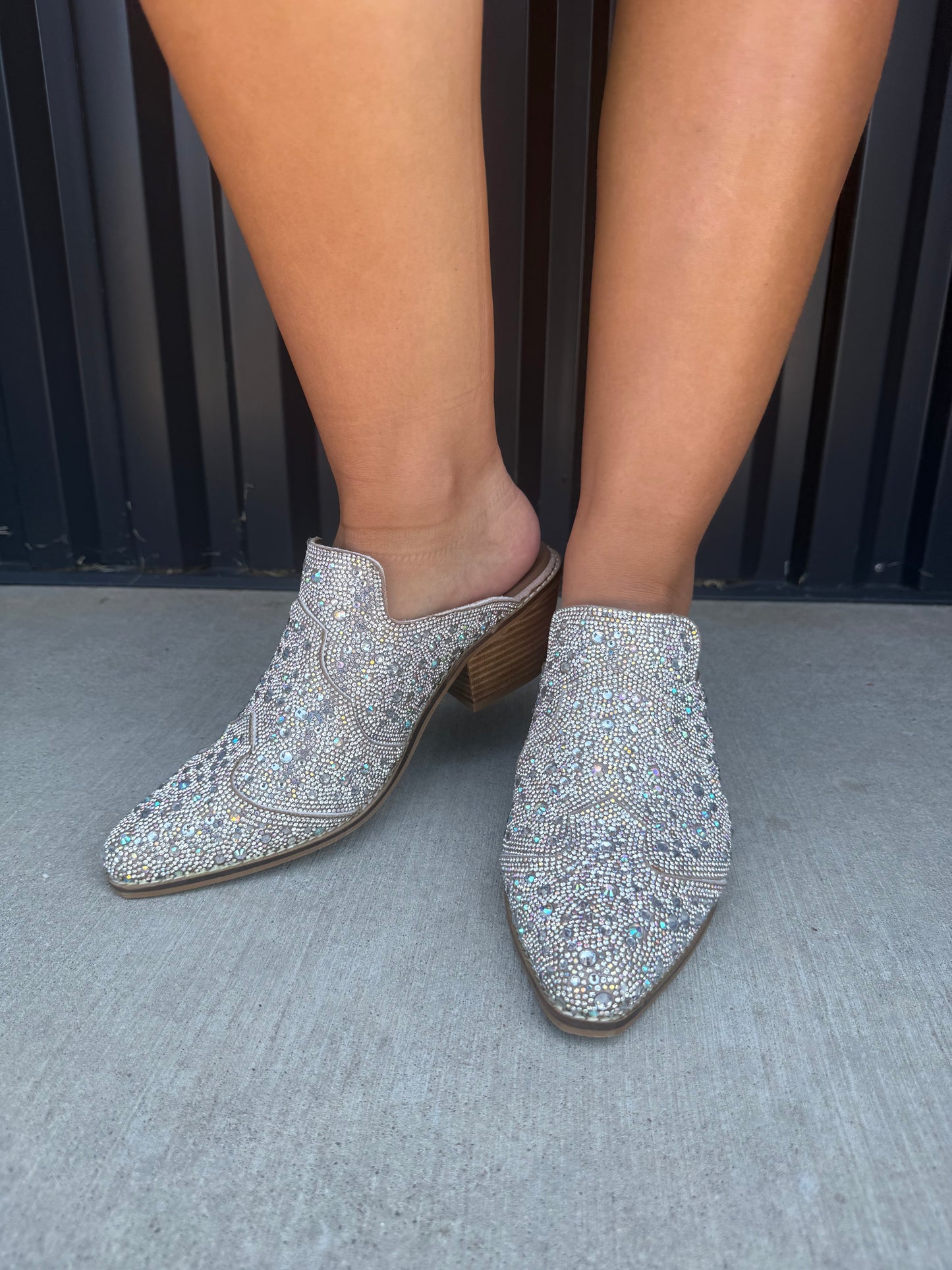 Corkys Rhinestone Pointed Mules