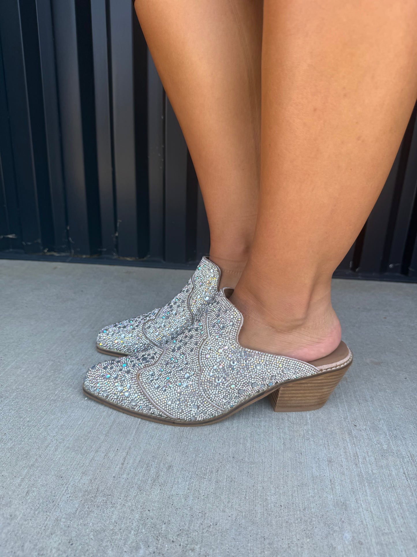 Corkys Rhinestone Pointed Mules