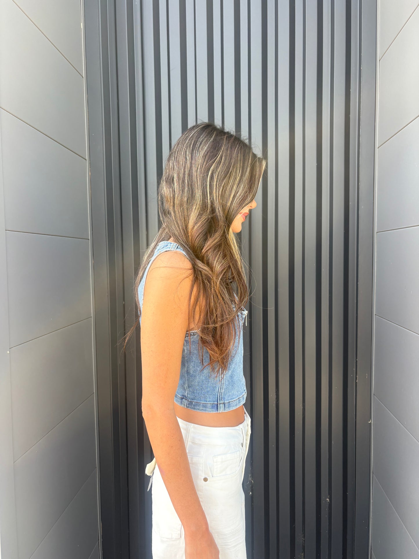 Denim Zipper Vest