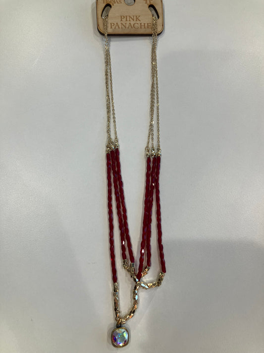 Gold and Red stacked necklace