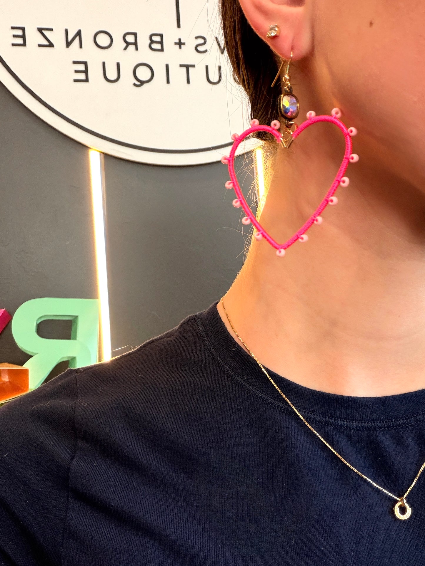 Pink Heart Earrings