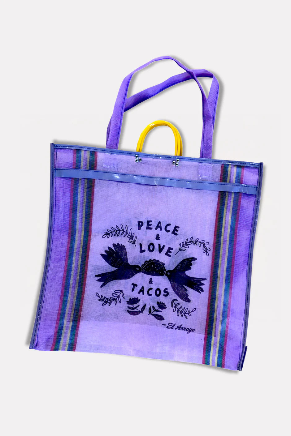 Peace love and tacos tote bag
