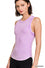Washed Ribbed Sleeveless Tank Lavender