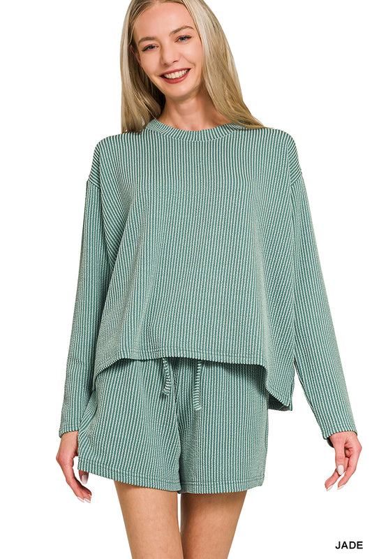 Long Sleeved Ribbed Set (multiple colors)