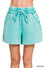 TURQUOISE ACID WASHED SHORTS