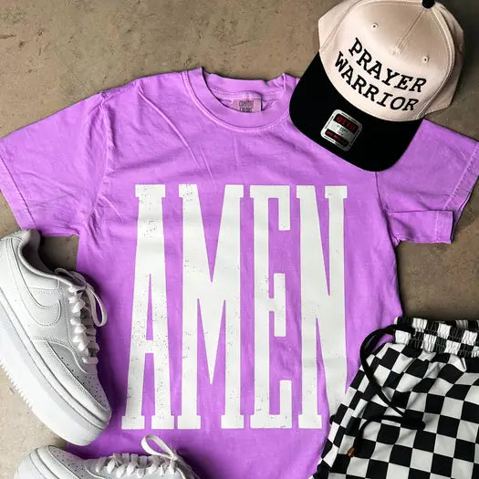 Amen Neon Violet Graphic Tee