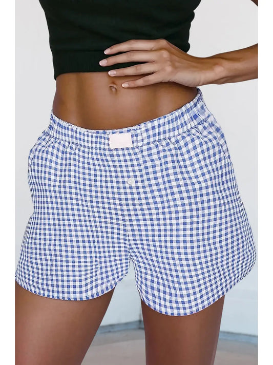 Blue Checkered Shorts