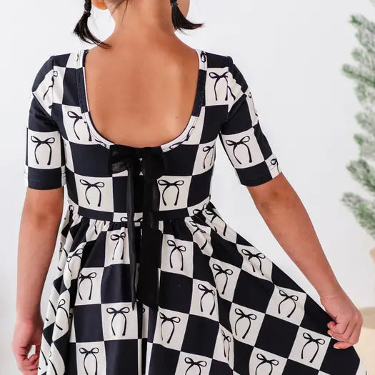 Checkered Bow Dress