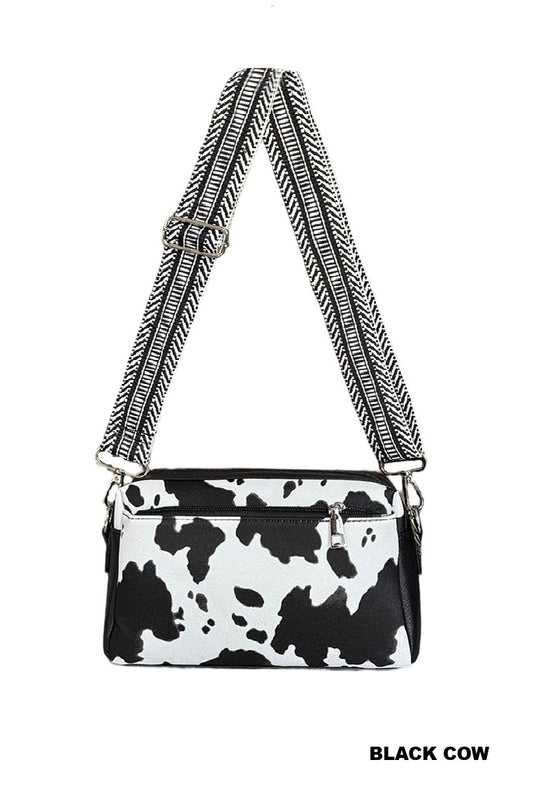 Cow Print Crossbody Camera Bag