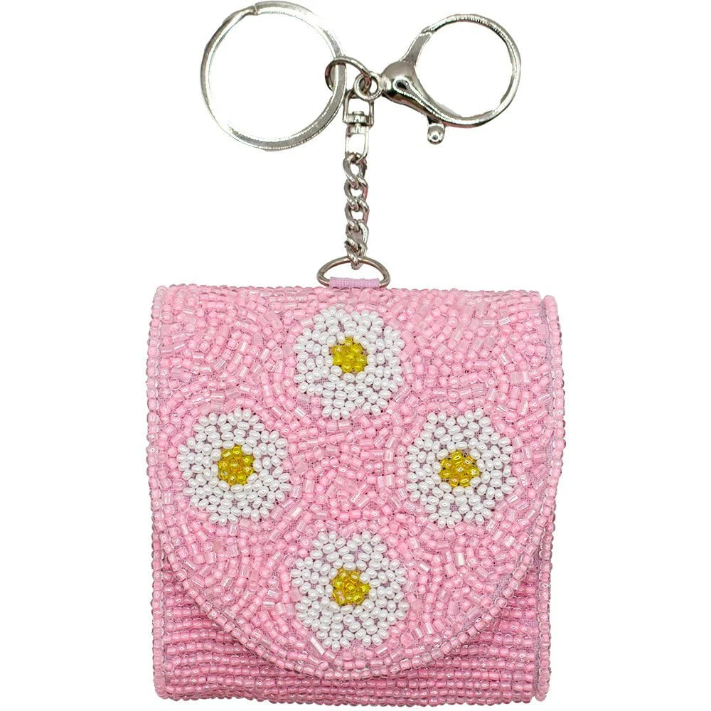 Daisy Pink Airpod Holder and Key Chain