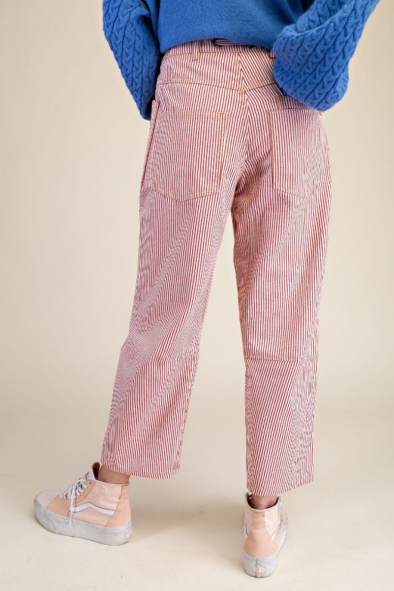 Striped Washed Twill Jeans