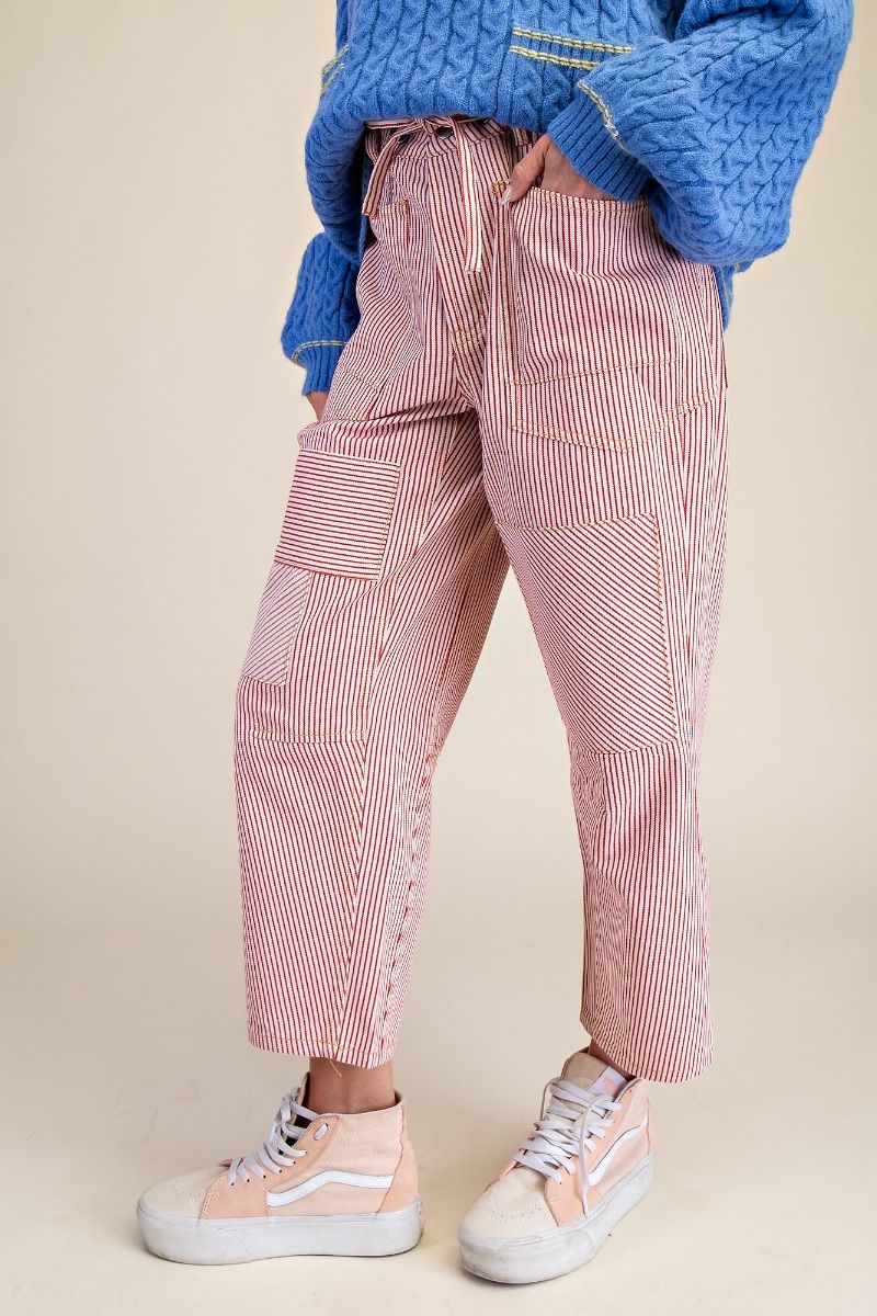 Striped Washed Twill Jeans