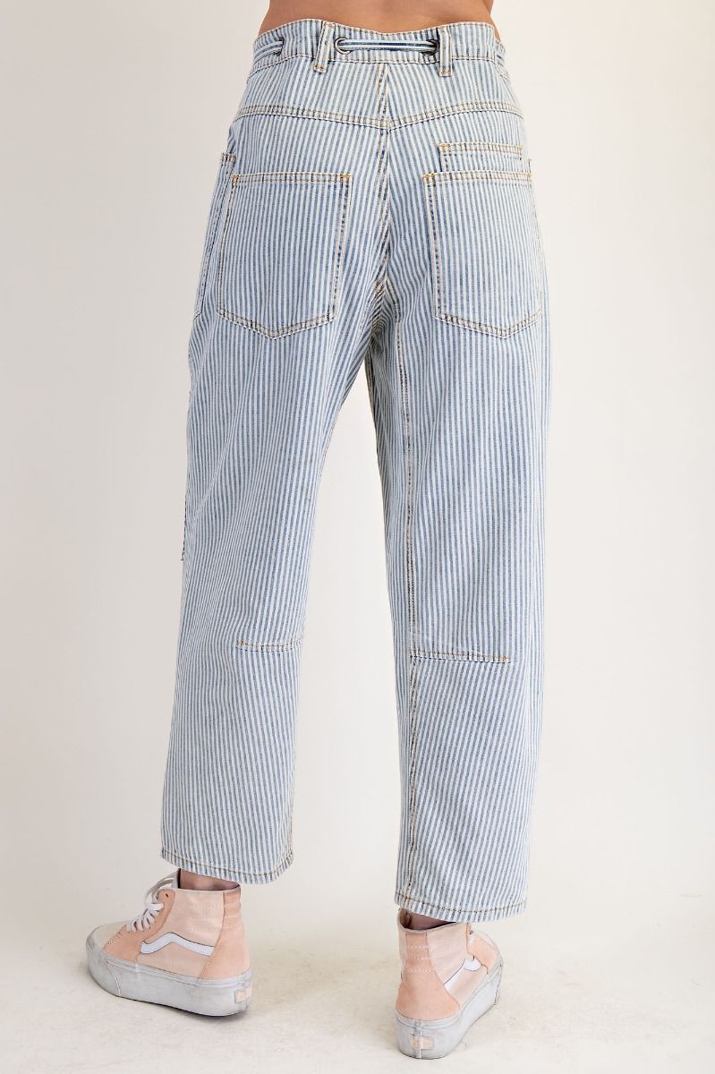 Striped Washed Twill Jeans