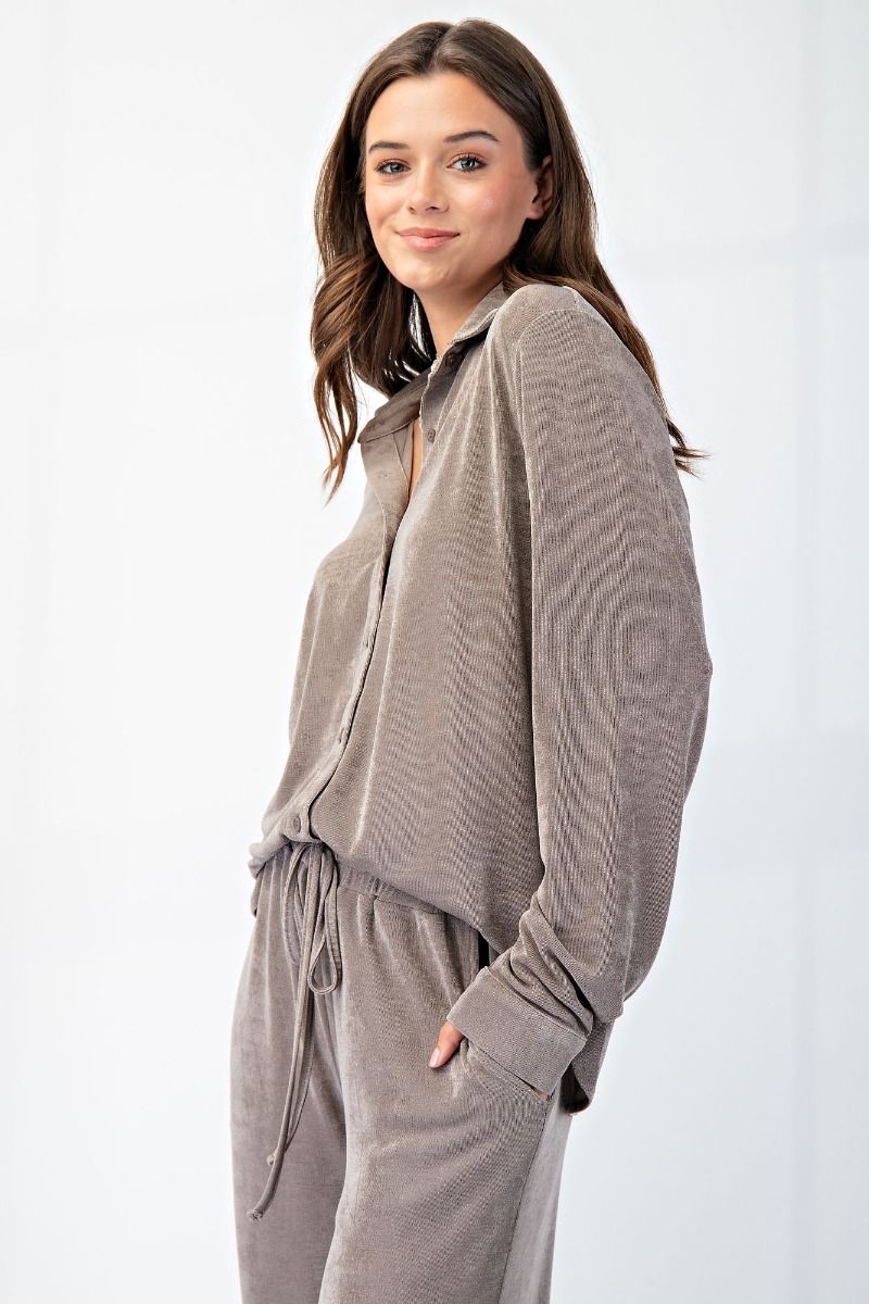 Button Down Silky Set