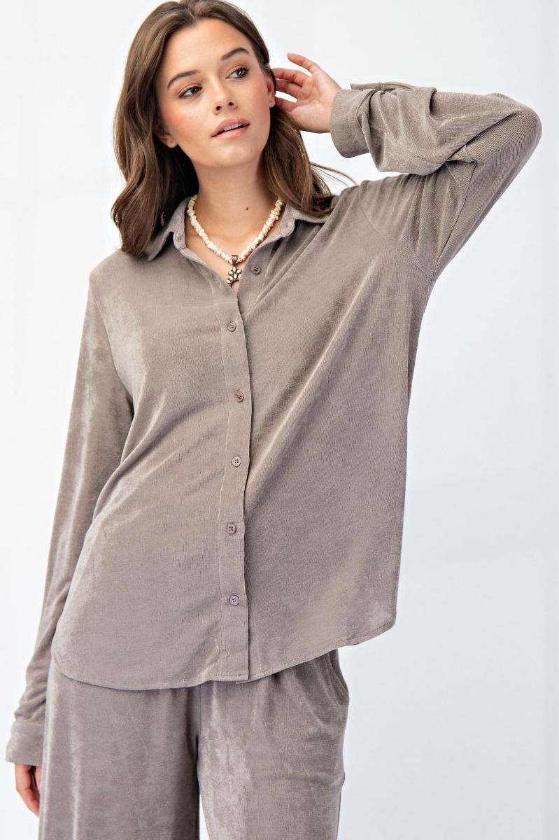 Button Down Silky Set