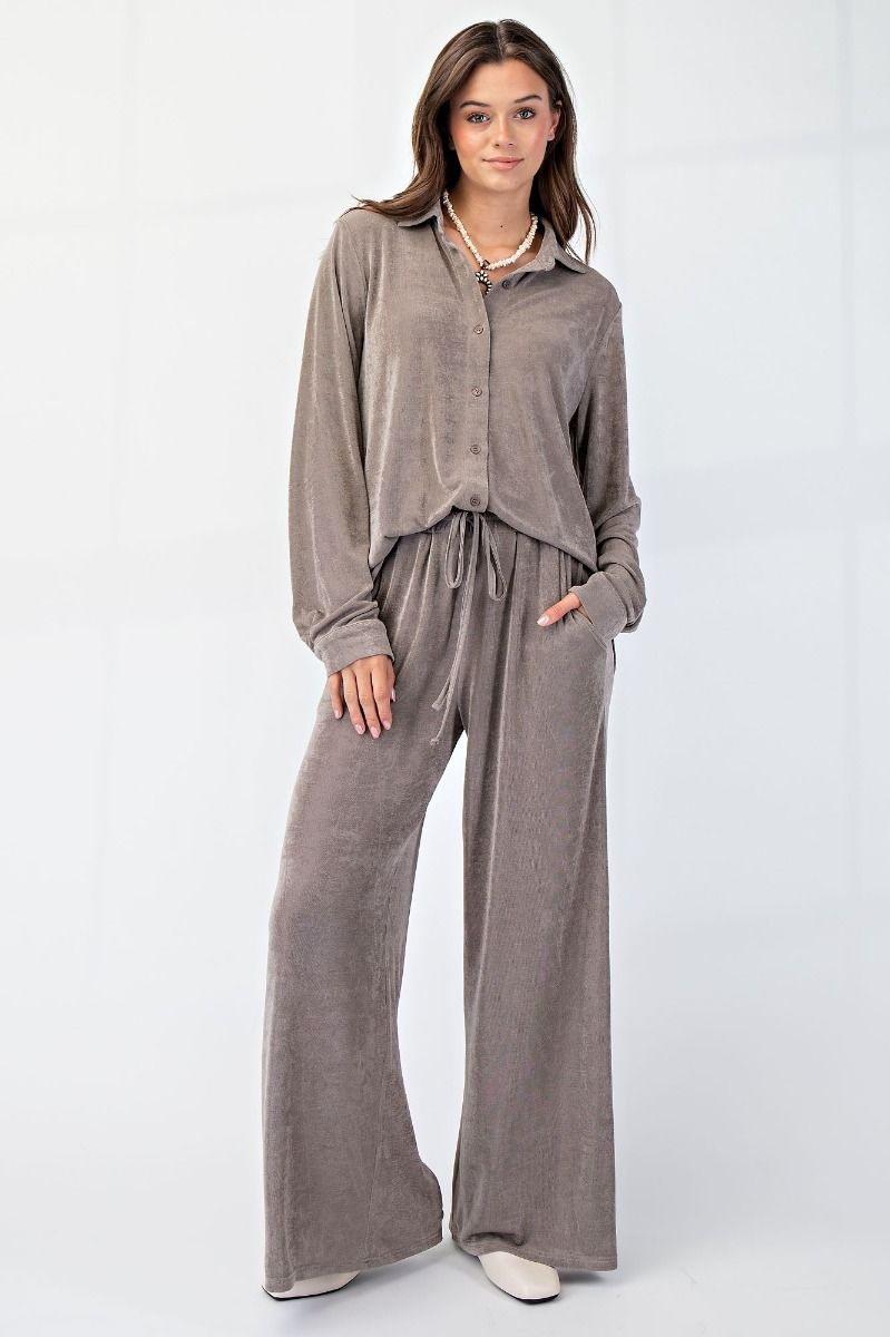 Button Down Silky Set