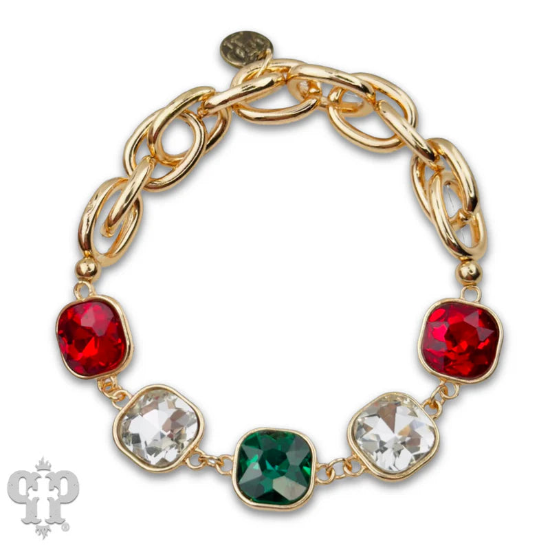 Christmas Color Rhinestone Bracelet