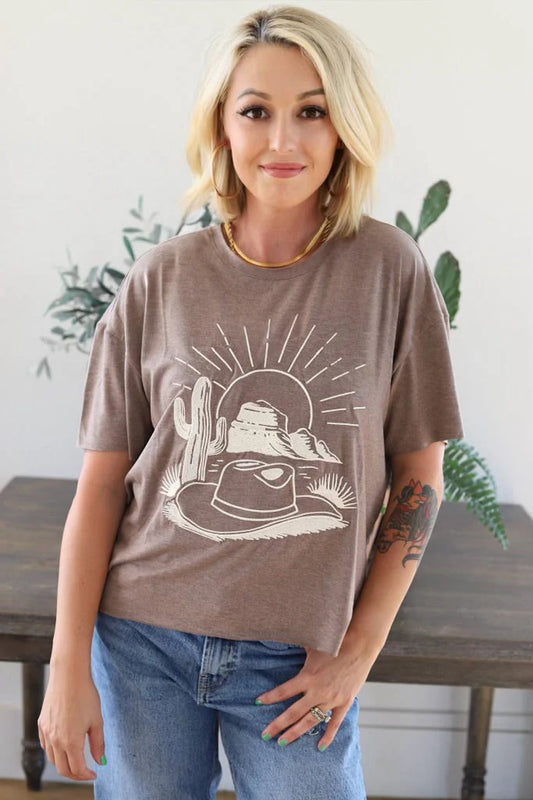 Sunrise Hat Cropped T-Shirt