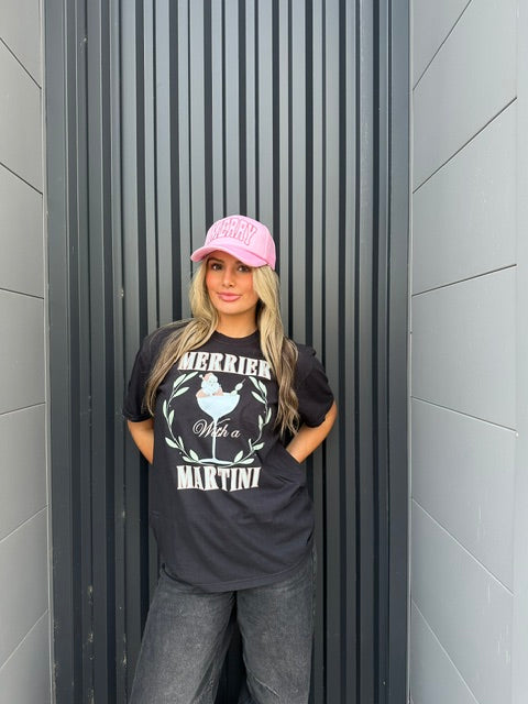 Merry Pink Holiday Trucker Hat