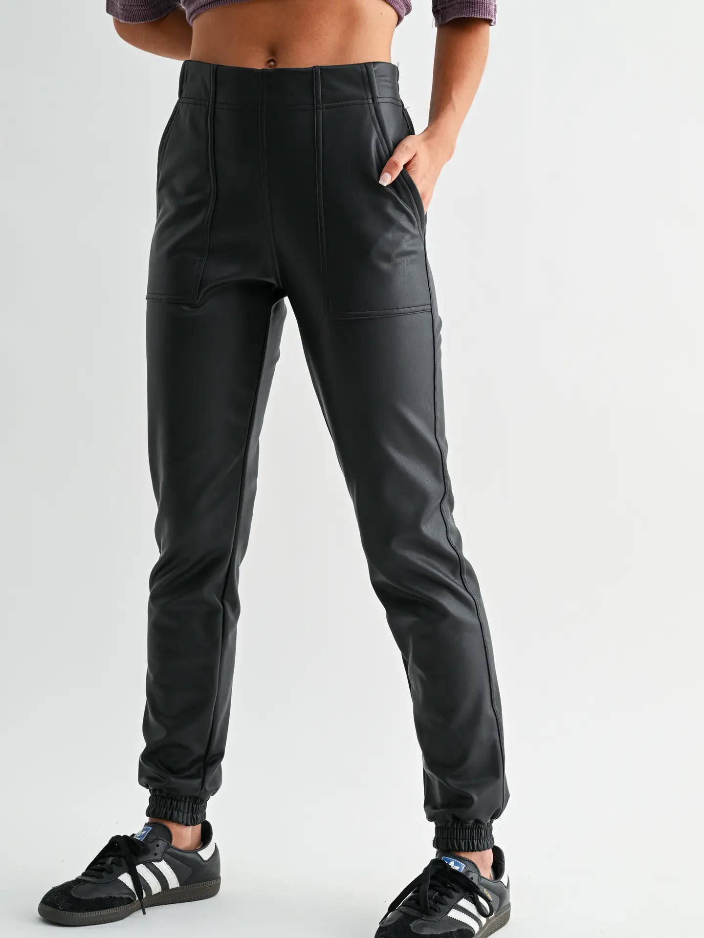 Black Vegan Leather Pants