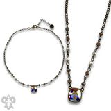 Linked Beaded Rhinestone Necklace