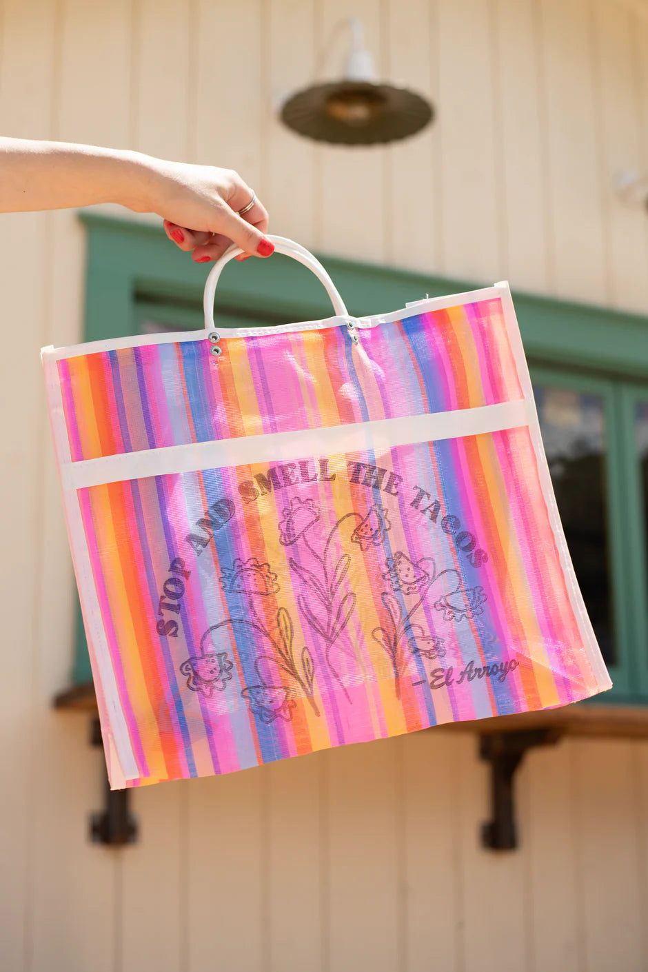 Smell the tacos tote bag