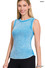 Wash Ribbed Tank Top Ocean Blue