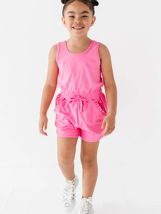 Kids Pink Ruffle Romper
